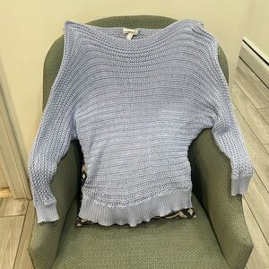 Forever 21 Light Blue Open-Knit Scoop Neck Sweater